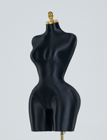 Modelo de Busto para Mujer de Talla Grande, Estilo Europeo Americano, Negro, para Tienda de Ropa, con Efecto de Glúteos Voluminosos, Cintura Delgada, Estilo Kardashian, Pecho Grande