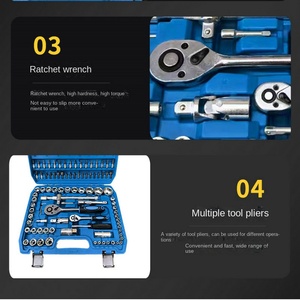 <span class=keywords><strong>Caja</strong></span> de <span class=keywords><strong>herramientas</strong></span> de reparación de automóviles de <span class=keywords><strong>108</strong></span> <span class=keywords><strong>piezas</strong></span> de alta calidad con juego de llaves de trinquete de 94 <span class=keywords><strong>piezas</strong></span> Kit de <span class=keywords><strong>herramientas</strong></span> de reparación de 82 <span class=keywords><strong>piezas</strong></span> Fuente de alimentación manual - Product Image 6