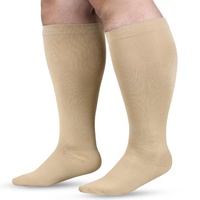 Chaussettes de compression molletières grande taille transfrontalières pour personnes en surpoids, obésité - Forte pression, nylon élastique, course à pied pour jeunes