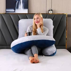 Almohada de Embarazo en Forma de J, Personalizada, Cómoda, con Certificación OEKO-TEX, de Terciopelo, Rellena de Algodón PP, para Soporte de <span class=keywords><strong>Maternidad</strong></span> - Product Image 1