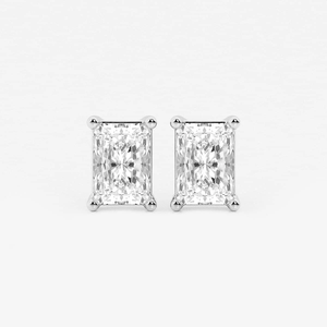 Pendientes de lujo con diamantes radiantes cultivados en laboratorio de 4 quilates con cuatro puntas y brillo brillante, joyería fina ética para mujer - Product Image 4