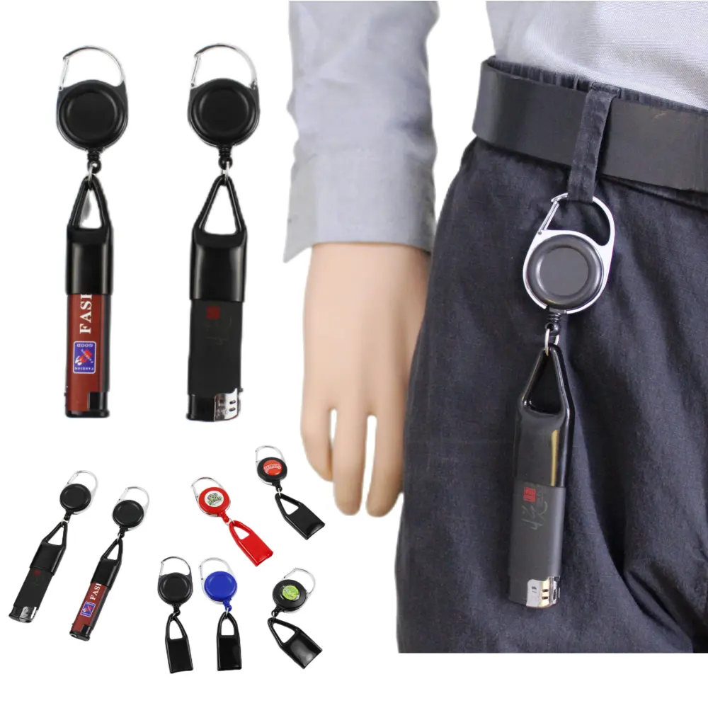 Bestom porta-chaves retrátil personalizado para atividades ao ar livre, porta-canetas com clipe de cinto, para carregar crachás e brincos