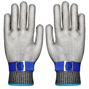 Kasılma için Anti Cut eldiven paslanmaz çelik örgülü eldiven plastik muayene tek kullanımlık iş eldivenleri