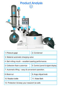 Evaporador Rotatorio Toption RE 5000 de 5L, Sistema Digital de Recuperación de Solventes para Laboratorio, para Destilación, Separación y Purificación - Product Image 4