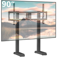 Support de table universel réglable en hauteur avec deux pieds, support de bureau pour écran plasma VESA LCD TV pour 32-86 pouces