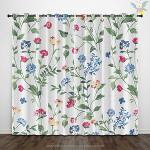Verde <span class=keywords><strong>tende</strong></span> floreali 84 pollici lunghezza fattoria tenda per soggiorno camera da letto filtraggio luce <span class=keywords><strong>tende</strong></span> Vintage, verde su bianco - Product Image 3