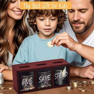 <span class=keywords><strong>Billetes</strong></span> Monedas Caja de madera <span class=keywords><strong>para</strong></span> ahorrar dinero <span class=keywords><strong>Hucha</strong></span> <span class=keywords><strong>para</strong></span> niños Adultos Dormitorio Sala de estar Lavandería Encimera - Product Image 5