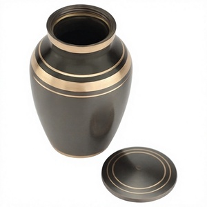Mini urnas de recuerdo de latón gris Dignity para caja de terciopelo gratis de cenizas - Product Image 1