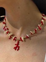 Collier ras du cou multicolore en pierres naturelles avec pendentif poisson plaqué or 18 carats, fait main, haute qualité, bijoux déesse d'hiver, unique