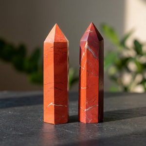 Vente en gros de tour de cristal de jaspe rouge naturel, obélisque, baguette, pierre précieuse, décoration pour la méditation Reiki - Product Image 3
