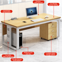 Escritorio individual, Escritorios para personal, Estaciones de trabajo para empleados, Mesas con estructura de acero, Escritorios de oficina de madera