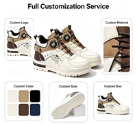 Bottes montantes pour hommes, style britannique vintage, décontractées, en PU, à lacets, doublure en cuir, imperméables, antidérapantes, couleur unie, pour le travail