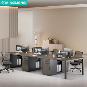 Ensemble bureau et chaise de bureau, postes de travail pour 4/6/8 personnes, cabines, bureau informatique moderne minimaliste - Product Image 3
