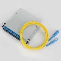 Harga pabrik 1x9 1:9 Splitter SC/UPC serat optik PLC pemisah kaset tipe pita serat optik 1 dalam 9 keluar