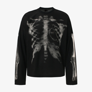 Produttore personalizzato Streetwear teschi a maniche lunghe magliette stampa DTG <span class=keywords><strong>felpa</strong></span> per <span class=keywords><strong>uomo</strong></span> - Product Image 3