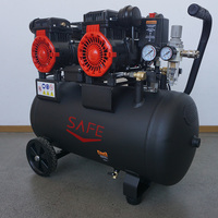 Alemania Alta Calidad alta velocidad 110V/230V 50L 1.1KW * 2 64mm pistón 10BAR 424L/MIN 68DB compresor de aire sin aceite