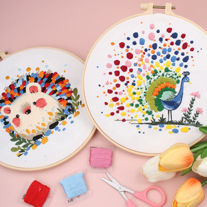 Kits d'art <span class=keywords><strong>de</strong></span> broderie DIY - <span class=keywords><strong>Point</strong></span> <span class=keywords><strong>de</strong></span> <span class=keywords><strong>croix</strong></span> et <span class=keywords><strong>point</strong></span> <span class=keywords><strong>de</strong></span> poinçon, fil <span class=keywords><strong>de</strong></span> coton fait main, motif floral, cadeaux <span class=keywords><strong>de</strong></span> mariage et <span class=keywords><strong>de</strong></span> Noël - Product Image 1