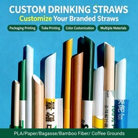 Gobelets 16oz 22oz 24oz avec pailles en papier jetables écologiques personnalisées en PHA PLA PP pour Bubble Tea