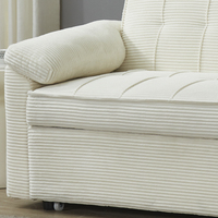 Canapé-lit futon convertible confortable pour chambre et salon, lit de jour en tissu blanc, fauteuil-lit pliable deux places