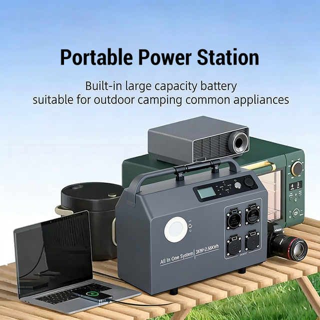 Factory Direct Price SMPGU001 Portable Power Station 3KW 2.56KWh with 6000+Life Cycle Lithium Ion Battery Pack Home Use