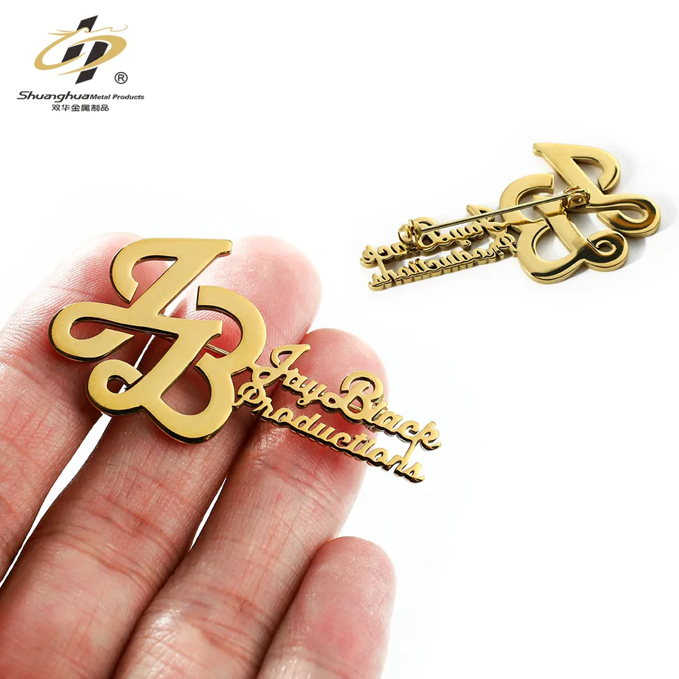 Luxury Women Fashion Jewelry Brooches Gold Silver Custom Logo Letter Name Safety Pin Brooch Designer Brooches and Pins Pins