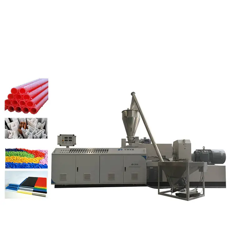 used twin screw pvc extruder machine line & mould for PVC window profile PVC PE PPR pipe plastic extruder made in china tongl