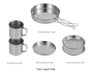 Wholesale 8-Piece Outdoor Cookware Kit Including <b>Pot</b> Saucepan Cup Camping Cooking <b>Set</b> for Hiking Fishing Picnic - Product Image 4