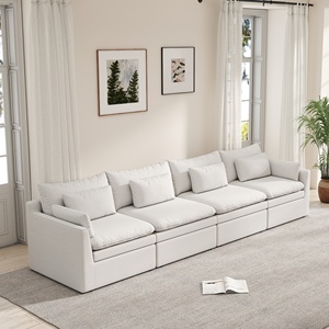 Ensemble de meubles modulaires pour salon VOXHOME, en tissu microfibre moderne, de qualité nuage, avec éponge, à combiner librement - Product Image 4