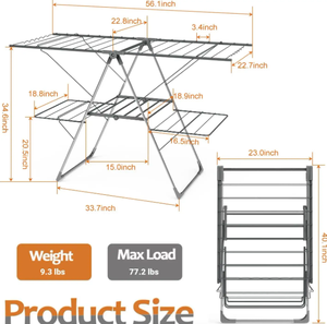 ราวตากผ้าสแตนเลสแบบพับเก็บได้ราวตากผ้าโลหะแบบพับเก็บได้สำหรับในร่มกลางแจ้งใช้ในห้องน้ำโดยตรง - Product Image 3