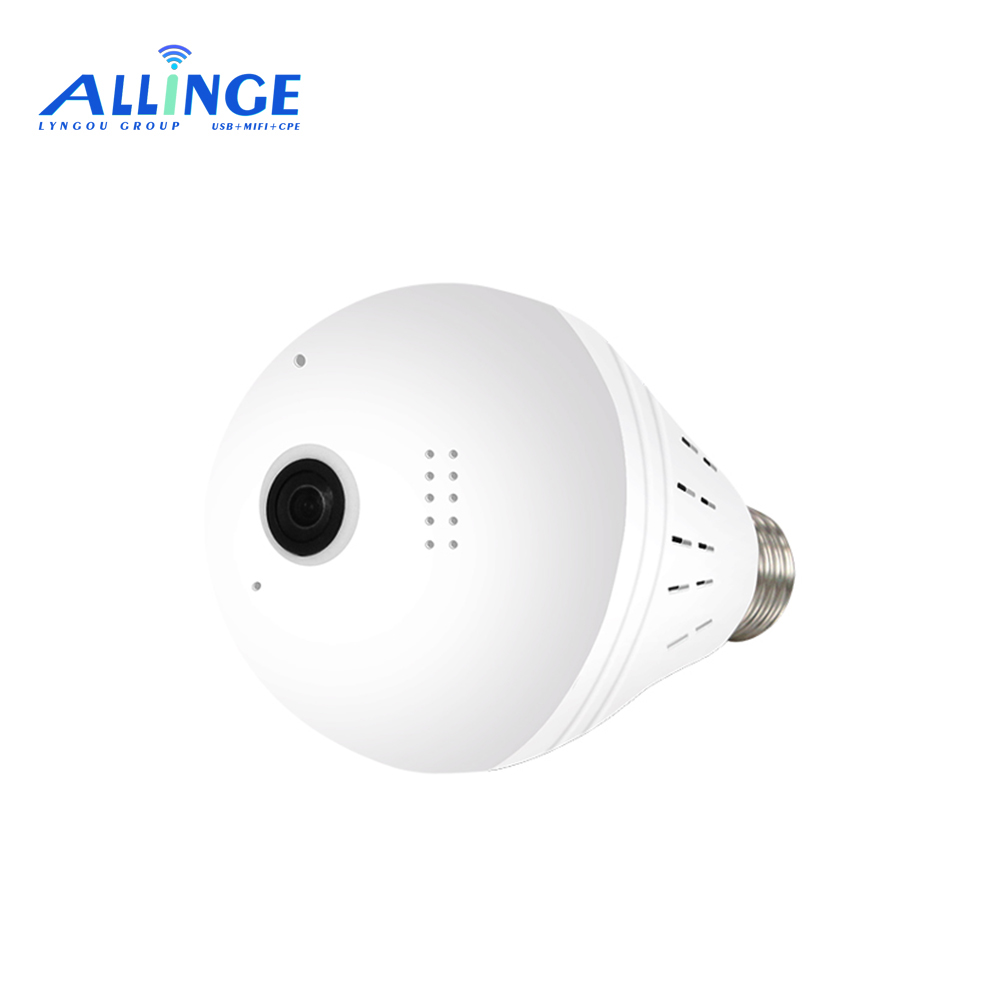ALLINGE DRD158 360 Degree Wifi 1280*960P Fisheye Bulb Security Surveillance Bulb Internet Network CCTV Camera