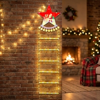 Kletternder Weihnachtsmann mit LED-Lichtern für Weihnachtsbaum, Zuhause, Zimmer, Fenster, Wanddekoration, Outdoor-Festdekoration