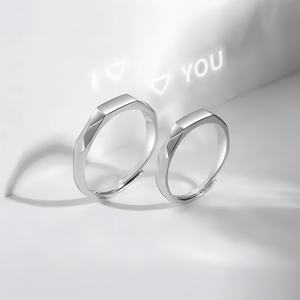 Anillo de Pareja con Proyección de Plata de Ley S925, Anillo para Hombre y Mujer en el Nombre de la Luz, Joyería Fina, Anillos de Moda - Product Image 2
