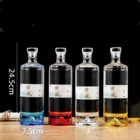 Grosir 500ml 16oz minuman keras buah anggur botol kaca bentuk persegi buah anggur Brandy botol wiski dengan tutup kaca atau tutup polimer