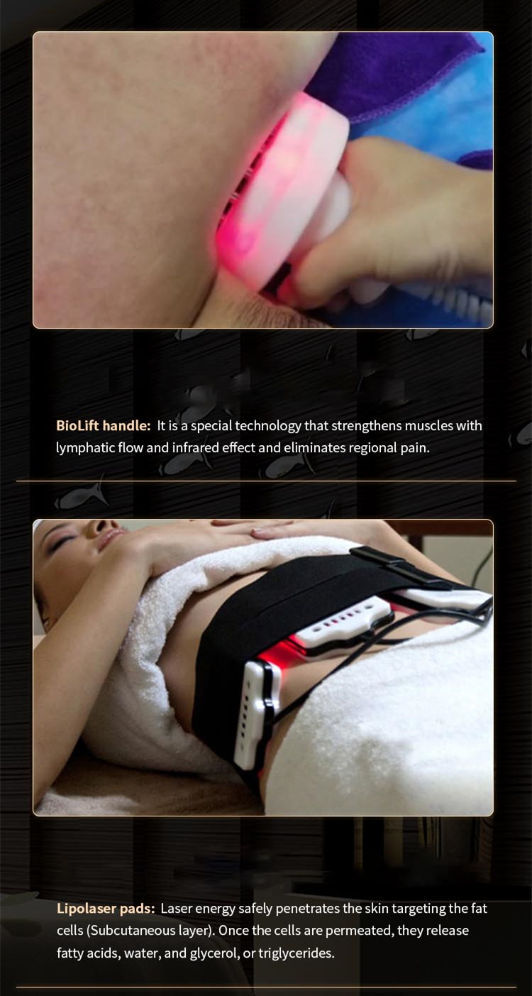 6 IN 1 lipolaser 650nm lipolaser vacuum cavitation rf/multifunction rf lipo laser beauty machine 7 in 1