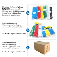 Lot de 100 attaches de câble en nylon 4.8*650mm 25.6 pouces attaches autobloquantes 50lb intérieur extérieur fil enroulé câble de sécurité rapide