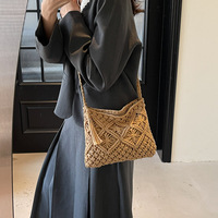 Populaire léger fait à la main coton corde élégant femmes sacs à main unique épaule glands Crochet macramé sac