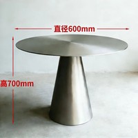 Table basse de luxe en acier inoxydable pour usage commercial, table à manger minimaliste pour hôtel, café, restaurant