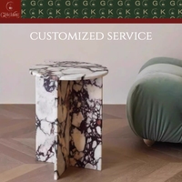 Table d'appoint en marbre Calacatta Viola naturel moderne GOLDKING pour salon, meubles en pierre de luxe sur mesure avec OEM/ODM