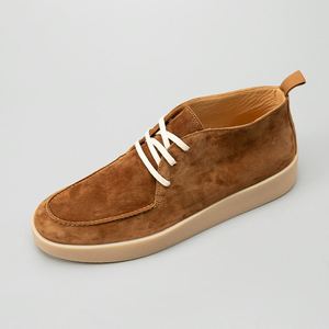 Bottes Chukka mi-mollet en daim marron à lacets, bout rond, semelle extérieure en caoutchouc, semelle intermédiaire en EVA, amorties, polyvalentes, chaussures décontractées hiver-été - Product Image 2