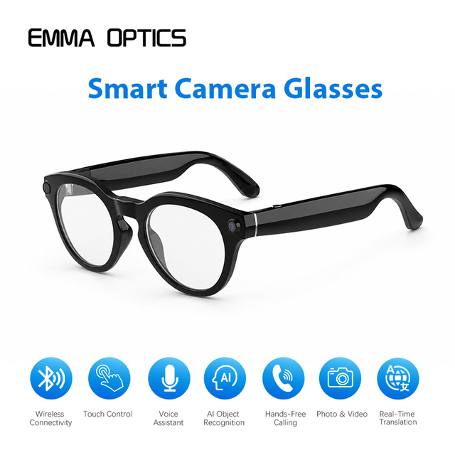 New Launch V03-T6 Smart Glasses HD Multilingual Translation AI Camera Eyewear Anti-Shake Photography  Video Sunglasses