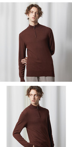 Hommes de demi <span class=keywords><strong>col</strong></span> haut zipper <span class=keywords><strong>pull</strong></span> <span class=keywords><strong>pull</strong></span> <span class=keywords><strong>cachemire</strong></span> bas chandail à manches longues <span class=keywords><strong>pull</strong></span> en <span class=keywords><strong>cachemire</strong></span> - Product Image 4