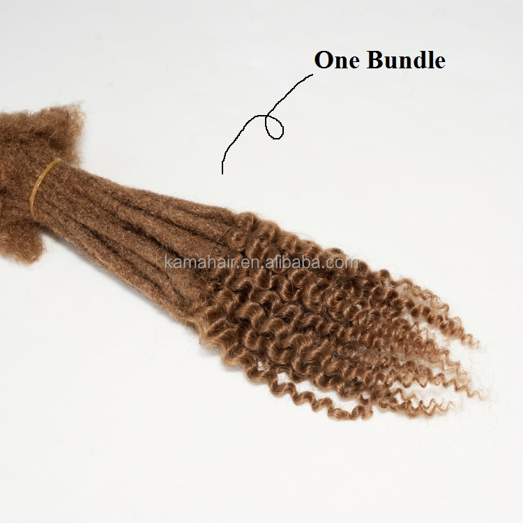 KAMA Curly Hair Dreads Natural Human Hair Loc Extensions with Curly Ends Detail Section 6