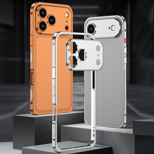 Metal Frame Bumper Phone Case for iPhone 17 16 15 14 13 Pro Max Plus 17Air Aluminum Alloy Lens Heat Dissipation Shockproof Cover