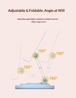 Support de téléphone rotatif à 360 degrés, support de tablette pliable de bureau Macaron, anti-tremblement, multi-angle réglable, métal+ABS, pour personne paresseuse