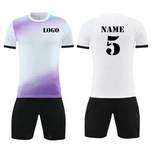 Maglia da calcio bianco viola set sublimazione abbigliamento da calcio per la pratica da uomo magliette da calcio maglia maglia da calcio per bambini