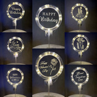 Nouveau Design Led Joyeux Anniversaire Gâteau Topper pour Enfants Adultes Led Décorations de Gâteau de Mariage Led Lumières pour la Décoration de Gâteau