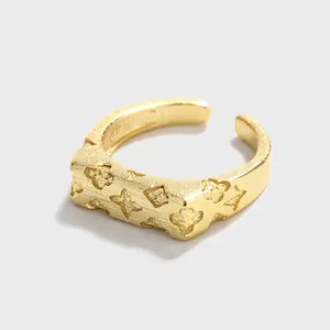 Mode Hands chmuck offenes Band Ring groß 18 Karat Gold Vermeil massiv 925 Sterling Silber einfache klobige Fingerringe für Frauen Unisex