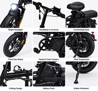 Vélo électrique pliable de 20 pouces avec double siège