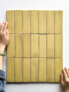 Set di Piastrelle in Ceramica Artigianali 50x150mm e 100x100mm, Finitura Opaca, Aspetto Fatto a Mano - Product Image 4