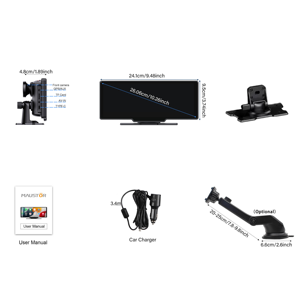 New 10.26 inch 4K Carplay với cảm giác ánh sáng kép theo dõi <span class=keywords><strong>Stereo</strong></span> đài phát thanh không dây Android Auto GPS navigation - Product Image 1